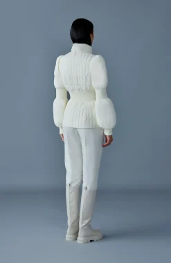 FELICIA Light down vertical quilted jacket smocked at waist