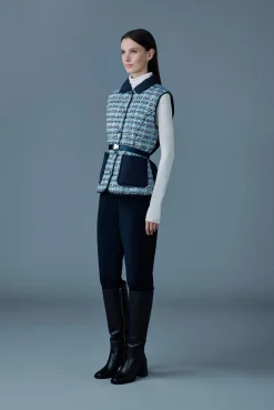 FRANCINE-TW Mix Media Light down Tweed vest
