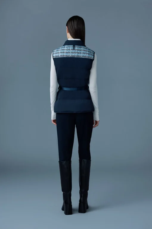 FRANCINE-TW Mix Media Light down Tweed vest