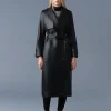 GAEL-V Maxi Leather Trench Coat