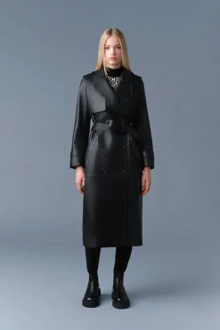 GAEL-V Maxi Leather Trench Coat