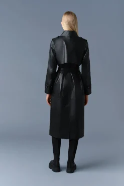 GAEL-V Maxi Leather Trench Coat