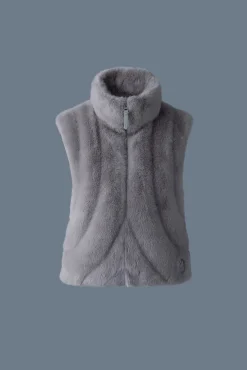 GINNY Brushed faux-fur vest