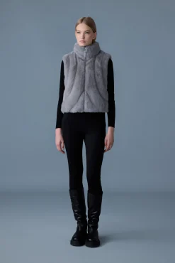 GINNY Brushed faux-fur vest