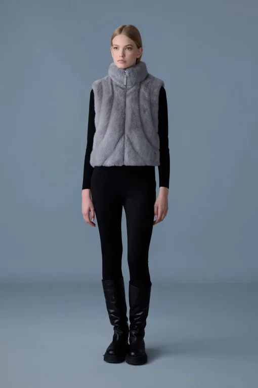 GINNY Brushed faux-fur vest