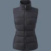 GISELA Stretch light down vest with stand collar