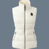 GISELA Stretch light down vest with stand collar