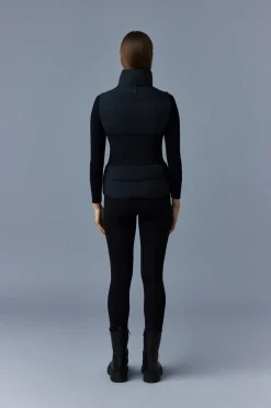GISELA Stretch light down vest with stand collar