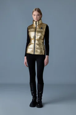 GISELA-M Metallic laminate light down vest