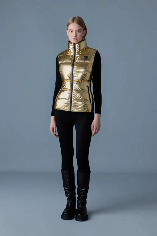 GISELA-M Metallic laminate light down vest