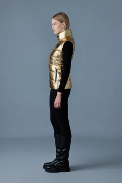 GISELA-M Metallic laminate light down vest