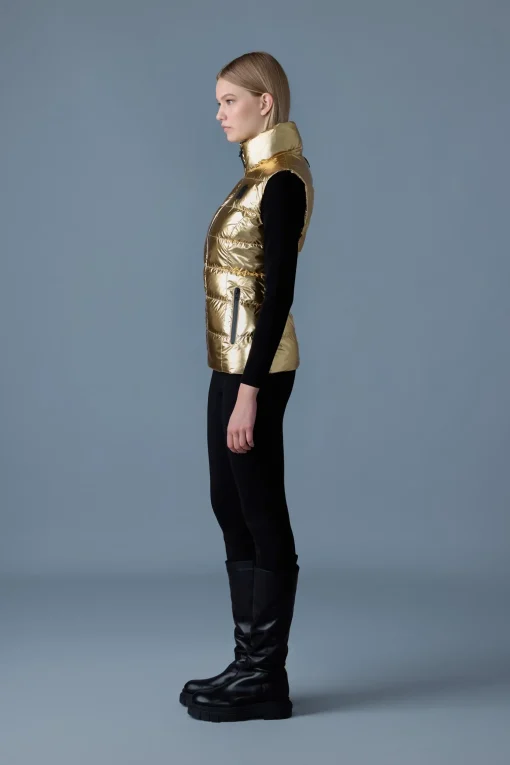 GISELA-M Metallic laminate light down vest