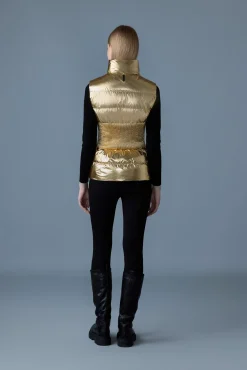 GISELA-M Metallic laminate light down vest