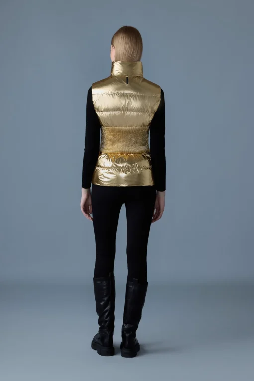 GISELA-M Metallic laminate light down vest