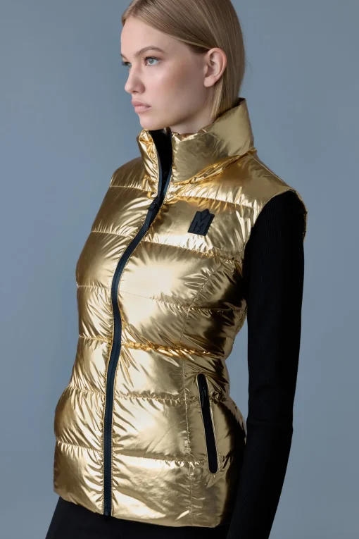 GISELA-M Metallic laminate light down vest