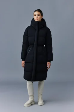 ISHANI-CITY Long down quilted coat with hood