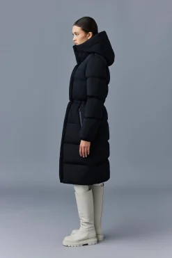 ISHANI-CITY Long down quilted coat with hood
