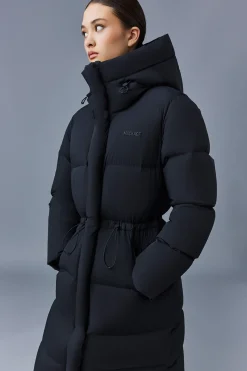 ISHANI-CITY Long down quilted coat with hood