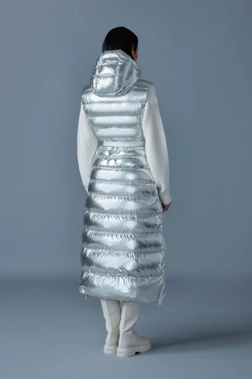 IVANKA-MSF Sleeveless metallic laminate snowflake coat