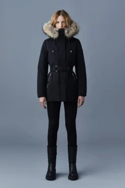 JENI 2-in-1 down parka with removable bib and natural fur
