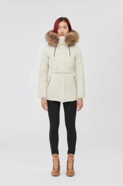 JENI 2-in-1 down parka with removable bib and natural fur
