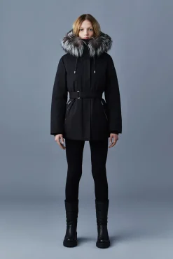 JENI 2-in-1 down parka with removable bib and silver fox fur