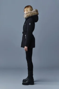 JENI 2-in-1 down parka with removable bib and natural fur