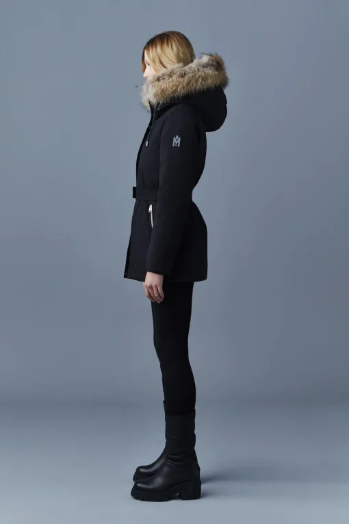 JENI 2-in-1 down parka with removable bib and natural fur