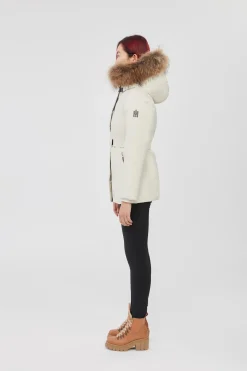 JENI 2-in-1 down parka with removable bib and natural fur