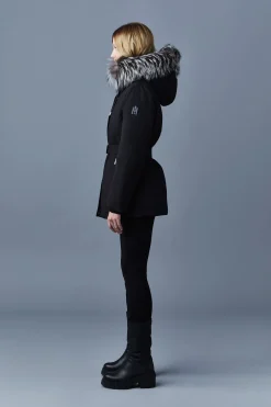JENI 2-in-1 down parka with removable bib and silver fox fur