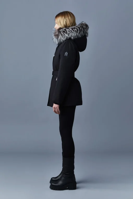 JENI 2-in-1 down parka with removable bib and silver fox fur