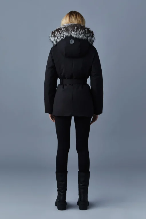 JENI 2-in-1 down parka with removable bib and silver fox fur