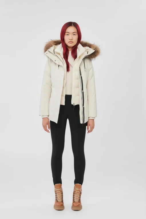 JENI 2-in-1 down parka with removable bib and natural fur