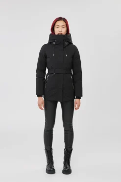 JENI 2-in-1 down parka with removable bib and silver fox fur