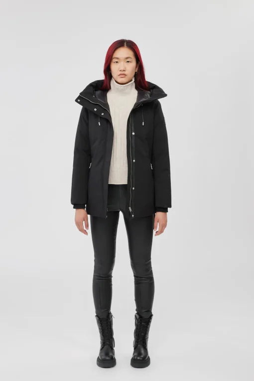 JENI 2-in-1 down parka with removable bib and silver fox fur