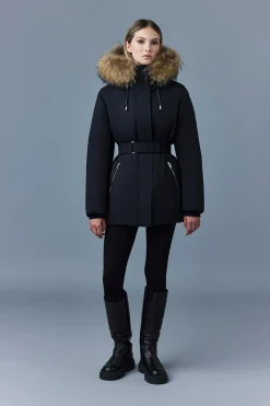 JENI-FZ 2-in-1 Down parka with removable bib & fur trim