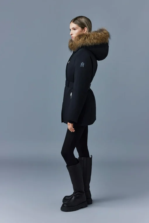 JENI-FZ 2-in-1 Down parka with removable bib & fur trim