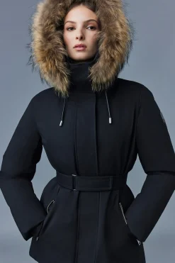 JENI-FZ 2-in-1 Down parka with removable bib & fur trim