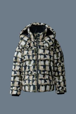 JESSE-NV Tile graphic pattern light down jacket for kids (8-14 years)