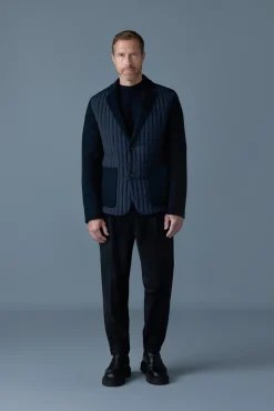 JOHN Mixed-media vertical quilt blazer