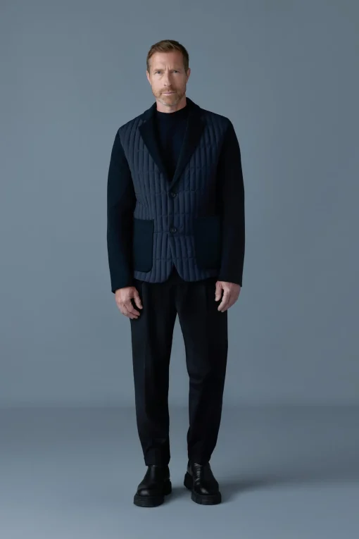 JOHN Mixed-media vertical quilt blazer
