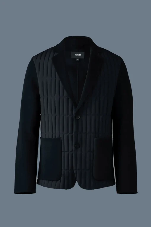 JOHN Mixed-media vertical quilt blazer