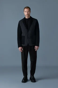 JOHN Mixed-media vertical quilt blazer