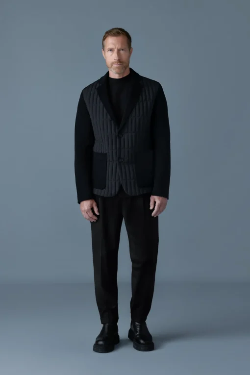 JOHN Mixed-media vertical quilt blazer