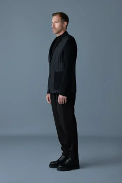 JOHN Mixed-media vertical quilt blazer