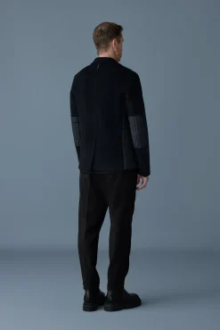 JOHN Mixed-media vertical quilt blazer