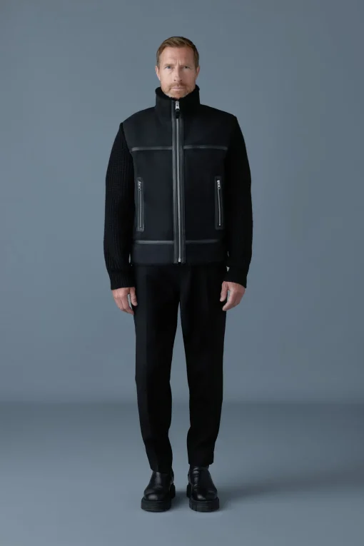 JONATHAN Mixed-media shearling jacket