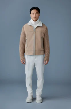 JONATHAN Mixed-media shearling jacket