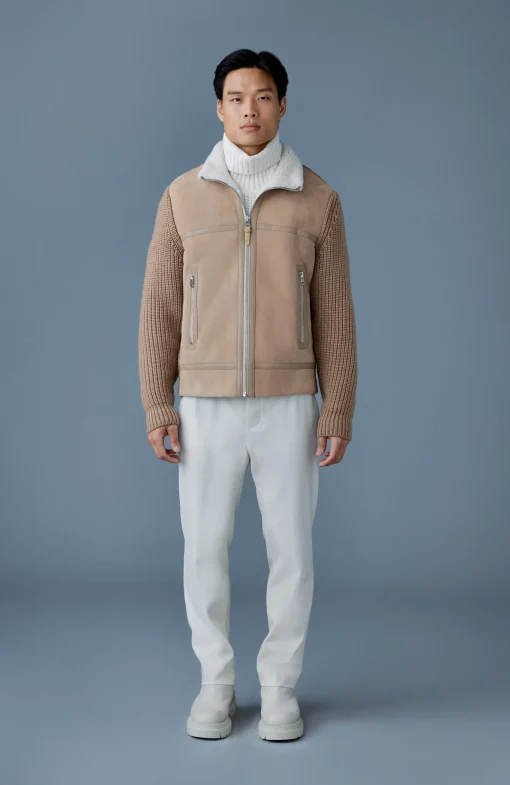 JONATHAN Mixed-media shearling jacket