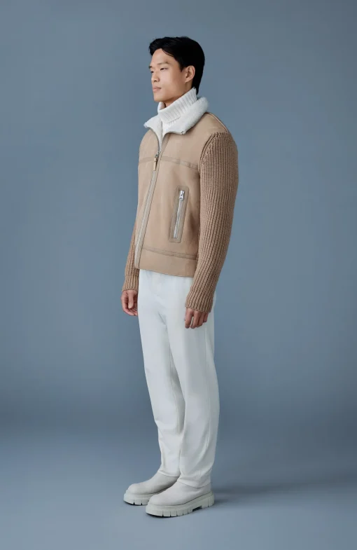 JONATHAN Mixed-media shearling jacket